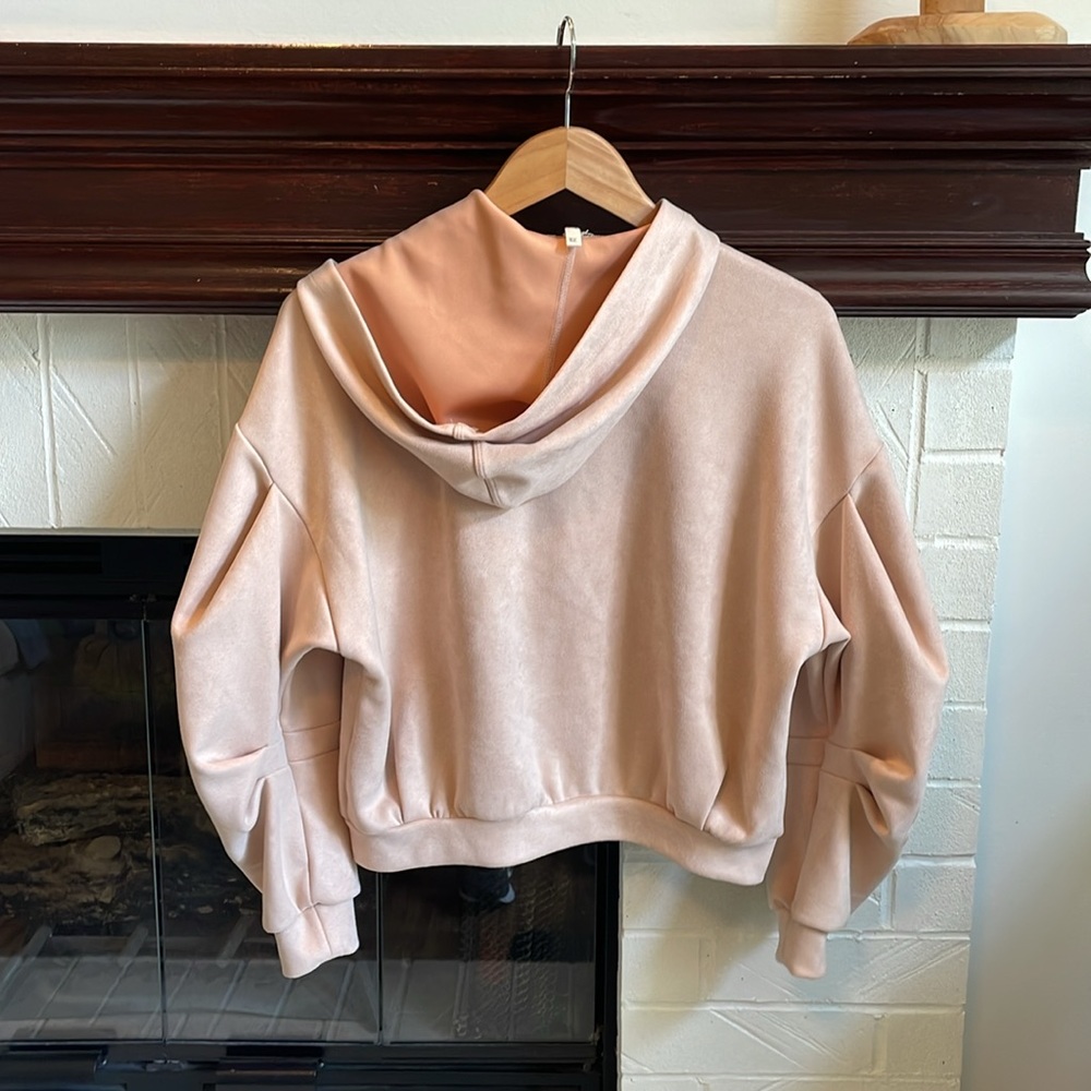 Lanston Velour Zip Up Jacket in Light Pink XS A1 - Picture 2 of 6